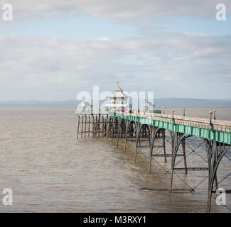 Winterlichen Tag auf Clevedon Pier, North Somerset Stockfoto