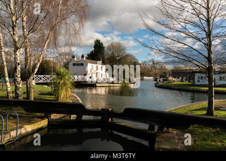 Gloucester-Sharpness Ship Canal, Saul Junction, Gloucestershire, VEREINIGTES KÖNIGREICH Stockfoto