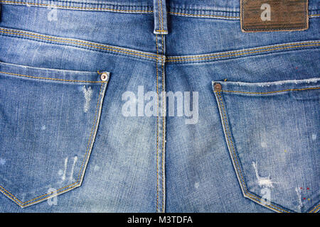 Von der Rückseite des jeans Hintergrund. Stockfoto