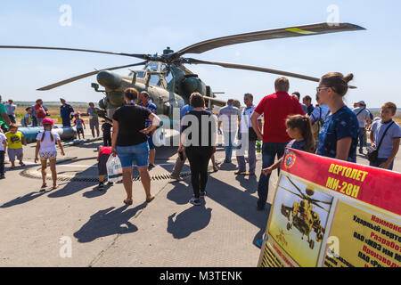 KADAMOVSKIY TRAINING GROUND, ROSTOV REGION, Russland, 26. AUGUST 2017: Internationale militärische technische Forum" Armee-2017". Kampfhubschrauber Mi-28 N" "Ni Stockfoto