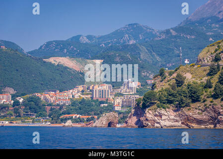 Becici, Budva Stadt innerhalb der Gemeinde über die Adriaküste in Montenegro Stockfoto