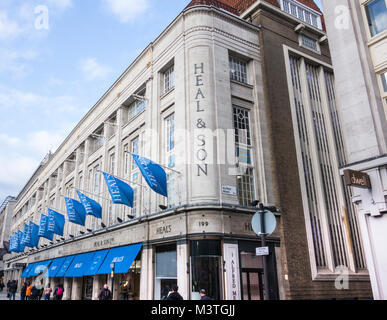 Heals & Son Kaufhaus an der Tottenham Court Road, London, England Stockfoto