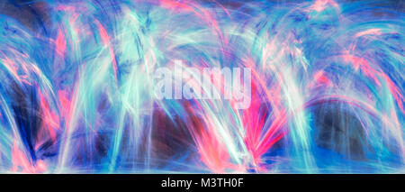 Bunt leuchtende Plasma Kurven, computer-generierte Zusammenfassung Hintergrund, 3D-Rendering Stockfoto