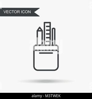 Modern und einfach Vektor-illustration Namensschild-Symbol mit Foto. Flaches Bild mit dünnen Linien zur Anwendung, Website, Interface, Business Presentation, in Stock Vektor