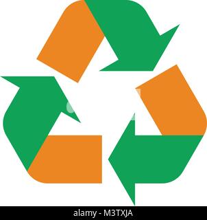 Die grüne und orangefarbene Symbol Papierkorb Stock Vektor