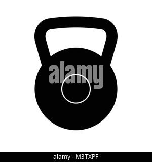 Einfache schwarze kettlebell Symbol Stock Vektor