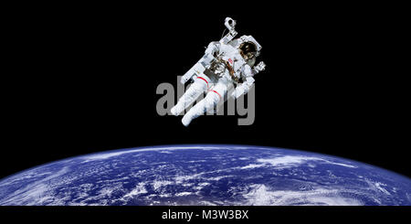 Astronaut im Weltraum über den Planeten Erde. Elemente dieses Bild von der NASA eingerichtet Stockfoto