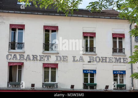 Paris, Montmartre - Fassade der Kleinkunst de La Boheme Stockfoto