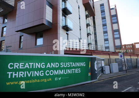 Richmond House nähert sich der Fertigstellung. Das ehemalige Büro Gebäude wird in einem Appartementhaus in Victoria Avenue renoviert, Southend On Sea, Essex. Stockfoto