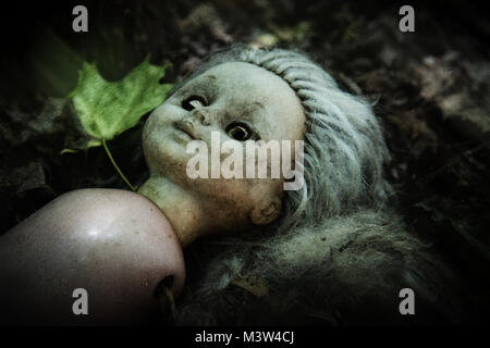 Alte Puppe in Pripyat in 2015 getroffen Stockfoto