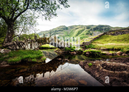 Slaters Bridge Lake District Vereinigtes Königreich im Jahr 2015 getroffen Stockfoto