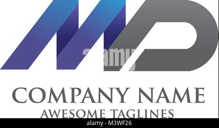 Schreiben MD logo Vector Illustration Vorlage, Letter MD Trend logo Vektor, kreatives Schreiben MD schreiben Logo Stock Vektor