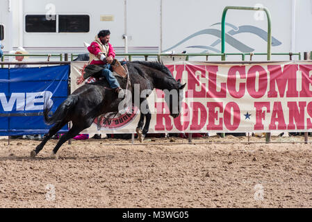 Goldrausch Tage in Wickenburg, AZ, mit Rodeo am Everett Bowman Bereich im Jahr 2018 Stockfoto