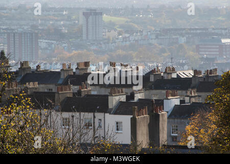 Blick über die Stadt Bristol von Clifton. Stockfoto