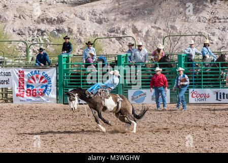 Goldrausch Tage in Wickenburg, AZ, mit Rodeo am Everett Bowman Bereich im Jahr 2018 Stockfoto