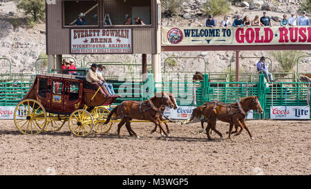 Goldrausch Tage in Wickenburg, AZ, mit Rodeo am Everett Bowman Bereich im Jahr 2018 Stockfoto