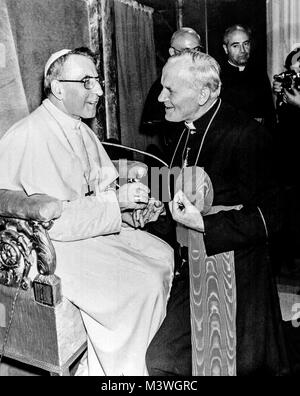 Kardinal Wojtyla und Papst Giovanni Paolo ich 1977 Stockfoto