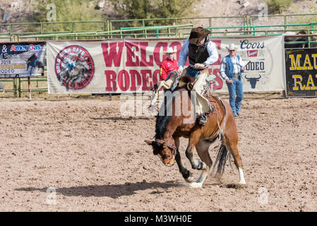 Goldrausch Tage in Wickenburg, AZ, mit Rodeo am Everett Bowman Bereich im Jahr 2018 Stockfoto