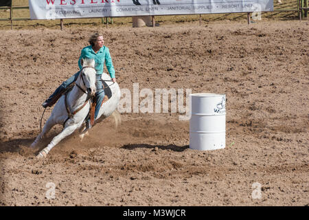 Goldrausch Tage in Wickenburg, AZ, mit Rodeo am Everett Bowman Bereich im Jahr 2018 Stockfoto