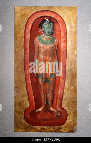 Malerei der Maya Herr Pakal oder Pacal im Nationalen Museum für Anthropologie, Mexico City Stockfoto