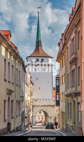 Wissenschaftler Schulerturm (Turm), Ansicht von Schulerstrasse, in Bautzen, Oberlausitz, Sachsen, Deutschland Stockfoto