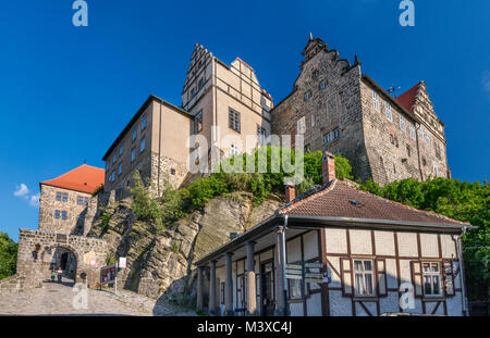 Burg auf dem Schlossberg (Burg) in Quedlinburg, Sachsen-Anhalt, Deutschland Stockfoto