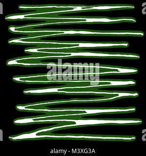 Wellenförmige unregelmäßige horizontale Streifen Muster Design in den Farben Schwarz und Weiß Stockfoto