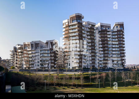 Mailand, Italien - Feb 10, 2018: CityLife Libeskind Residenzen von Daniel Libeskind, Architekt Stockfoto