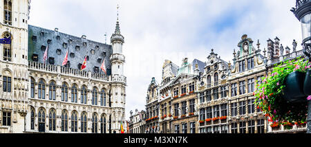 Blick auf den Grand Place von Brüssel - Belgien Stockfoto