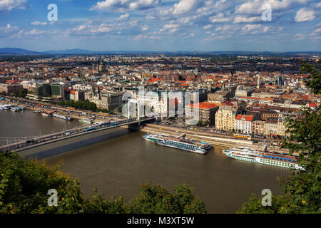 Blick über die Stadt Budapest und Donau in Ungarn, Europa Stockfoto