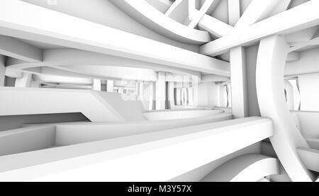 Abstrakte moderne Lichtarchitektur Hintergrund. 3D-Rendering. 3D illustration