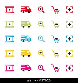 Satz farbiger Symbole für Business Stock Vektor