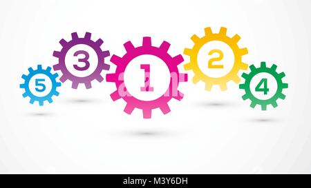 Farbe gänge Infografiken Schritt Anzahl Optionen Stock Vektor