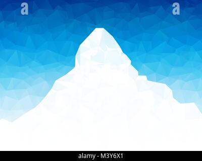 Berg auf Blue Low Poly Hintergrund Stock Vektor
