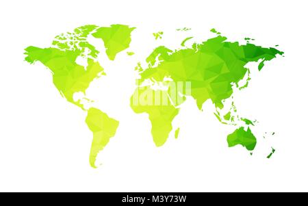 Abstrakt Grün geometrische Welt Karte Stock Vektor