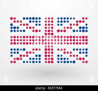 Großbritannien Flagge gemacht ​​Up der Punkte Stock Vektor
