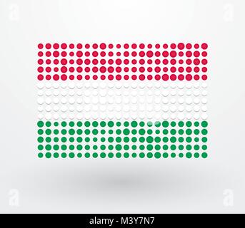 Ungarn Fahne aus kleinen Punkten Stock Vektor