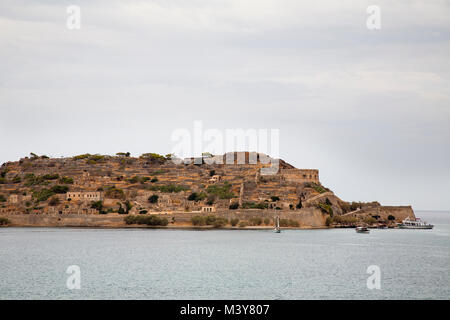 Die venezianische Festung, die Insel Spinalonga, Insel Kreta, Griechenland, Europa Stockfoto