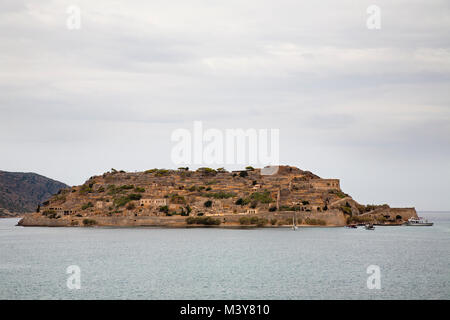 Die venezianische Festung, die Insel Spinalonga, Insel Kreta, Griechenland, Europa Stockfoto