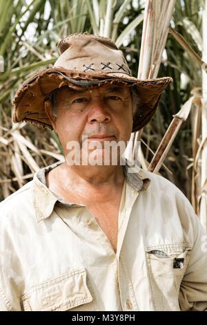 Frankreich, Ile de La Reunion (französische überseeische Departements), Saint Philippe, Portrait eines Zuckerrohr cutter Stockfoto