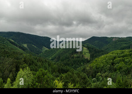 Blick von der Burg Strecno Stockfoto