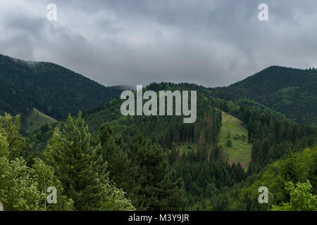 Blick von der Burg Strecno Stockfoto