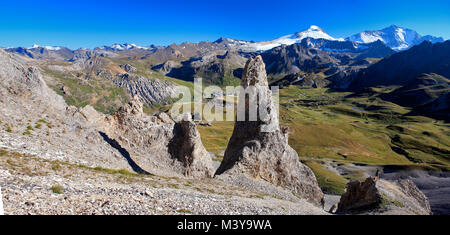Frankreich, Vanoise, Aussicht auf der Grande Motte (3656 m) und der Grande Casse (3852 m) Frankreich, Vanoise, Aussicht auf der Grande Motte (3656 m) Stockfoto