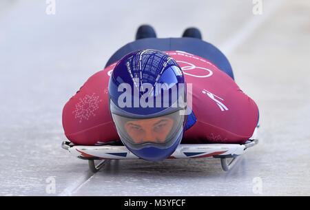 Pyeongchang, Südkorea. 13 Feb, 2018. Dom Parsons (GBR). Skeleton Training. Alpensia Schiebetüren centerPyeongchang 2018 Winter Olympics. Alpensia. Republik Korea. 13.02.2018. Credit: Sport in Bildern/Alamy leben Nachrichten Stockfoto