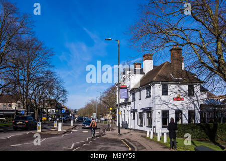 Harpenden ist eine kleine Pendlerstadt in Hertfordshire, England, UK. Stockfoto