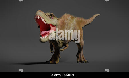 Tyrannosaurus rex brüllend, T-rex Dinosaurier Stockfoto