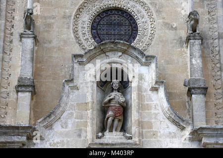 Italien, Basilicata, Potenza, Detail der Fassade der Kirche von St. Johannes der Täufer Stockfoto