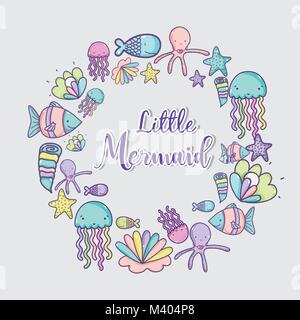 Meer Tier hand Zeichnung cartoons Stock Vektor