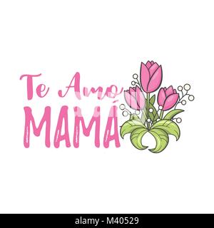 Spanischen Mutter Tag Gruß Stock Vektor