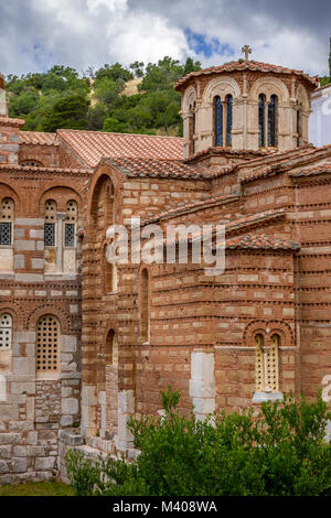 Kloster Hosios Loukas, einer mittleren byzantinischen Griechisch-orthodoxen Kloster, ein UNESCO-Weltkulturerbe, in Böotien region, Zentral Griechenland. Stockfoto